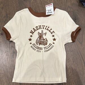 T.J.Maxx Cream and Brown Nashville Tee